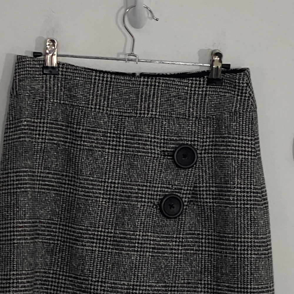 Body By Victoria Womens Skirt 2 Black Plaid Wool Blend Academia Gothic Vixen - Picture 3 of 14